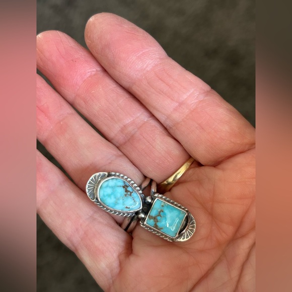 Rare Dry Creek Turquoise Native Sterling Silver Ring,Signed J.TSO - Picture 3 of 5